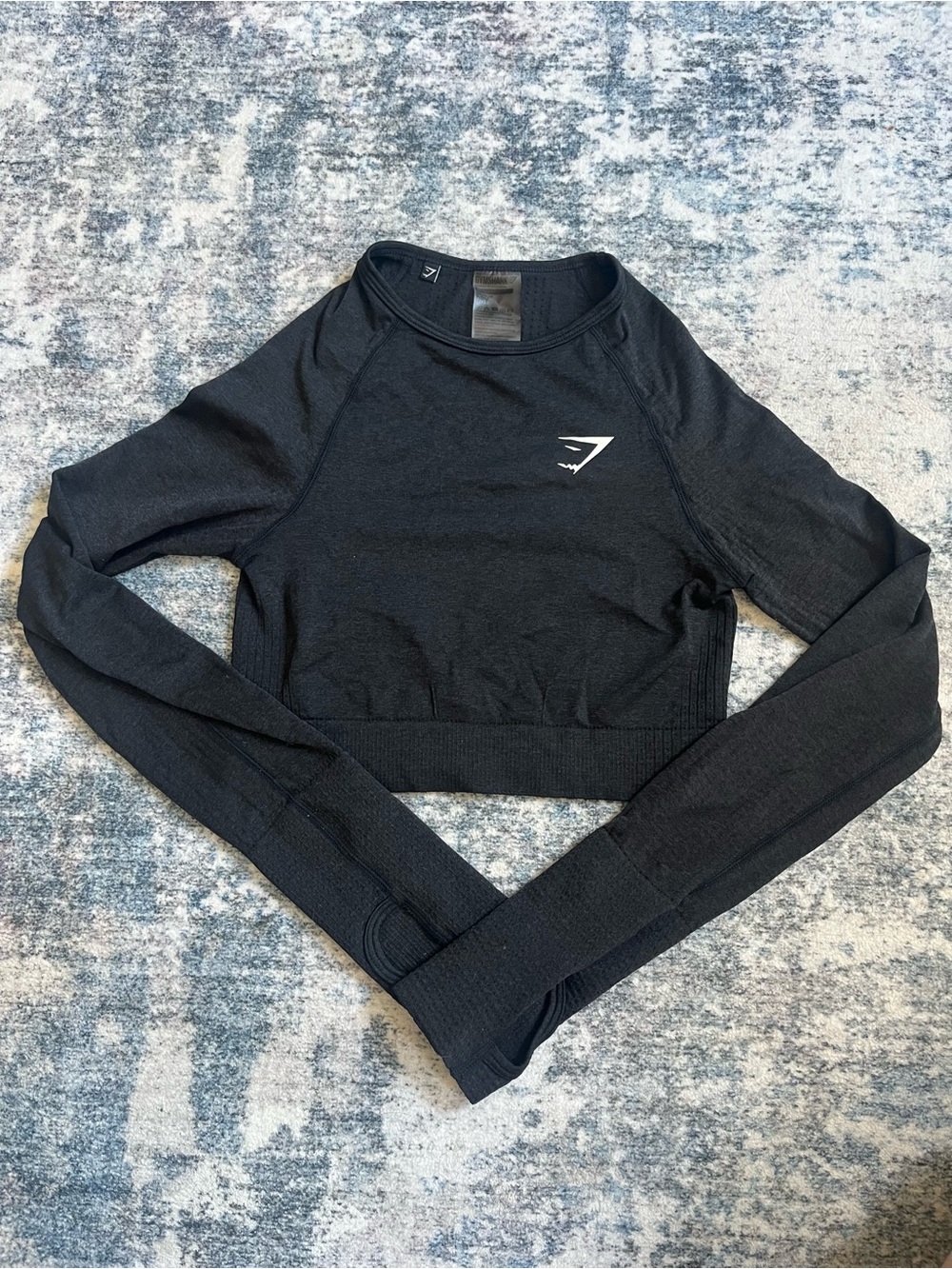 Gymshark Black Long-Sleeve Seamless Crop Top